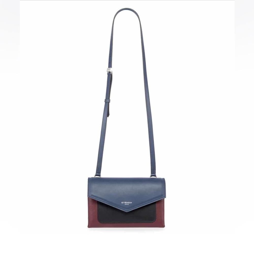 SOLD OUT!!! GIVENCHY!!!! Calfskin Douetto Crossbody Bag Blue/Burgundy